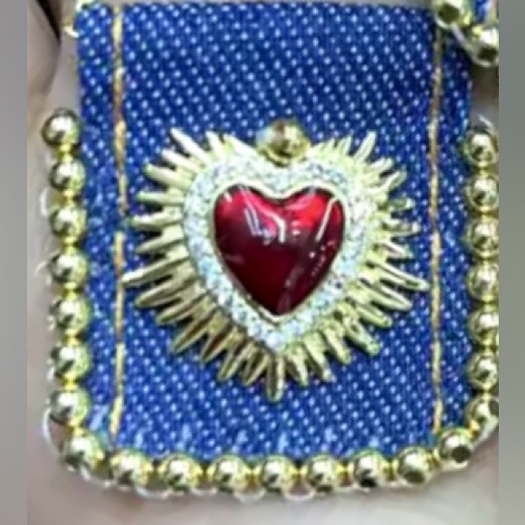 “Bursting Sacred Heart” of Jesus Immaculate Mary Catholic Ruby Red Jean Bracelet - Picture 13 of 16